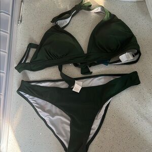Cupshe Green Halter Bikini Set